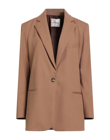 Despiral Woman Blazer Camel Size 6 Polyester, Viscose, Elastane