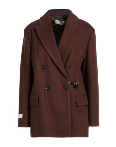 HAVEONE HAVEONE WOMAN BLAZER BROWN SIZE M POLYESTER, WOOL 