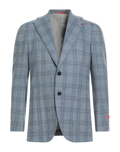 Isaia Man Blazer Light Blue Size 42 Wool, Cashmere