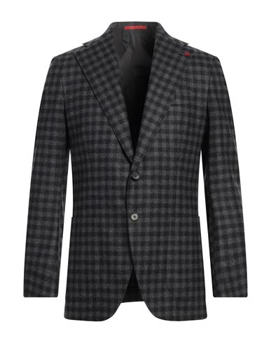 Isaia Man Blazer Charcoal Size 44 Wool