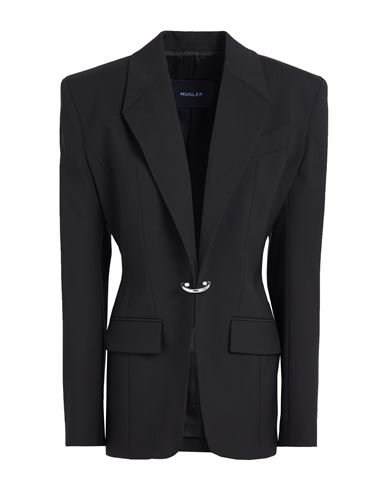 Mugler Woman Blazer Black Size 6 Virgin Wool