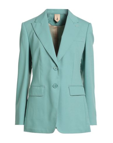 Max Mara Woman Blazer Turquoise Size 12 Virgin Wool, Mohair Wool, Elastane