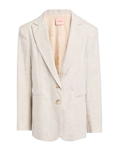 La Semaine Paris Woman Blazer Beige Size 10 Linen