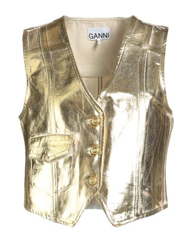 Ganni Woman Tailored Vest Gold Size 10/12 Organic Cotton