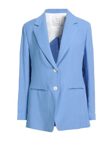 TRUE ROYAL TRUE ROYAL WOMAN BLAZER AZURE SIZE 8 VISCOSE, LINEN 