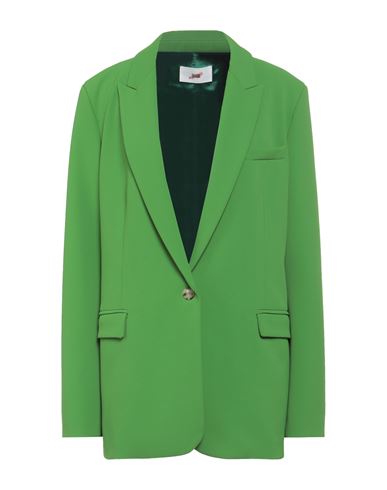 Solotre Woman Blazer Green Size 10 Polyester, Elastane In Green