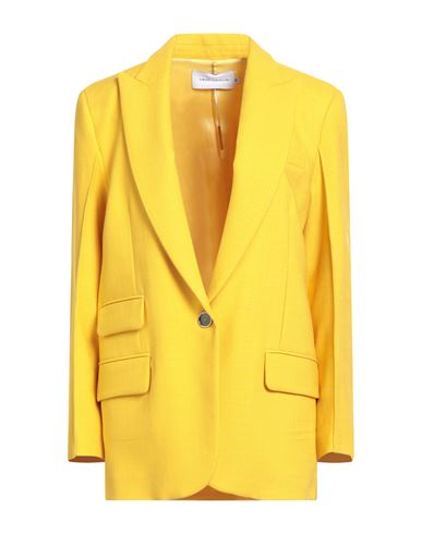 Simona Corsellini Woman Blazer Yellow Size 8 Viscose, Polyester, Elastane