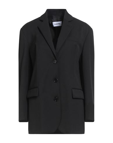Hache Woman Blazer Black Size 8 Polyester, Virgin Wool, Elastane In Black