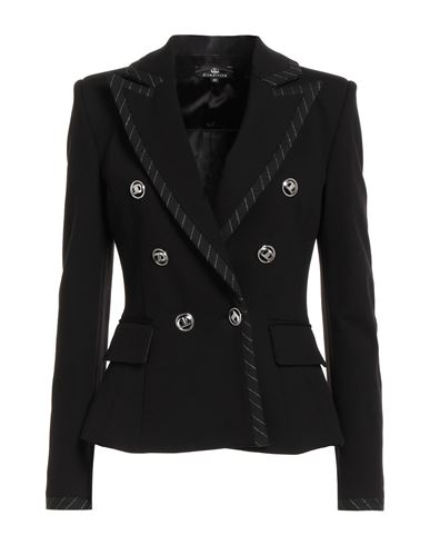 Divedivine Woman Blazer Black Size 6 Rayon, Nylon, Elastane In Black