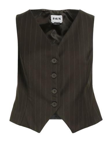 Berna Woman Tailored Vest Dark Green Size 4 Polyester, Viscose, Elastane