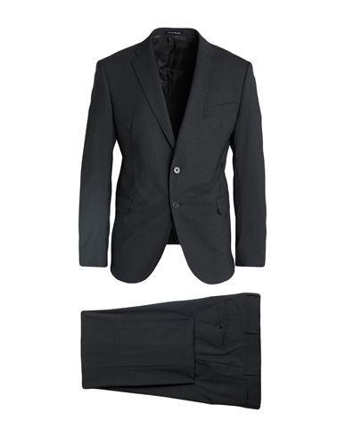 Emporio Armani Man Suit Lead Size 42 Virgin Wool, Elastane In Black