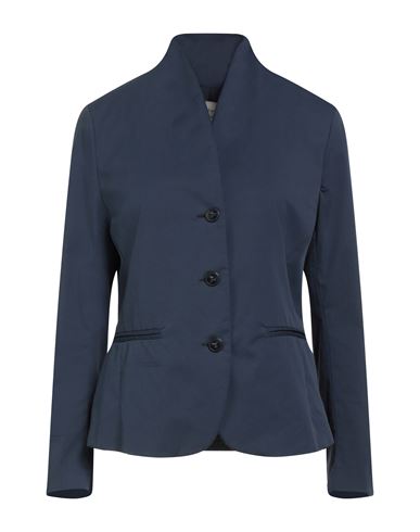 Alessia Santi Woman Blazer Navy Size 10 Cotton, Polyamide, Elastane In Blue