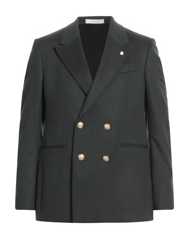 Sartoria Latorre Man Blazer Dark Green Size 50 Virgin Wool, Polyamide In Black