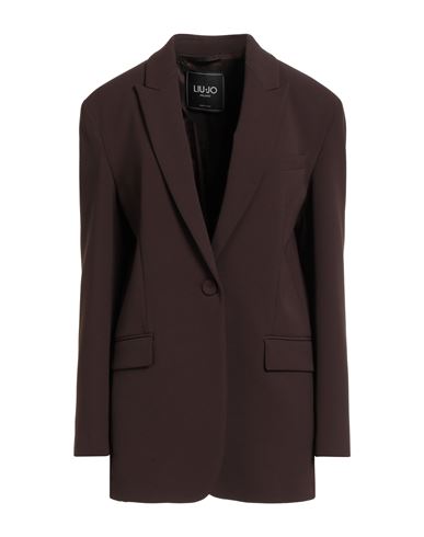 Liu •jo Woman Blazer Chocolate Brown Size 10 Polyester, Elastane