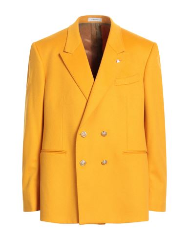 Sartoria Latorre Man Blazer Mandarin Size 50 Virgin Wool, Polyamide In Yellow