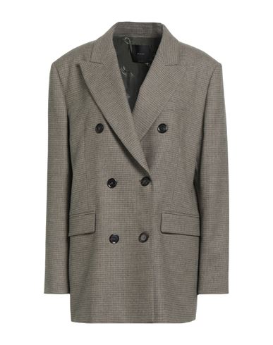 Pinko Woman Blazer Khaki Size 10 Wool, Viscose, Polyester, Elastane In White