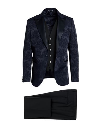 Messagerie Man Suit Midnight Blue Size 42 Viscose, Polyester In Blue