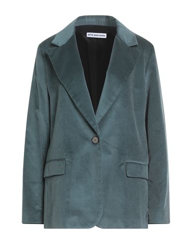 Attic And Barn Woman Blazer Deep Teal Size 8 Cotton, Modal, Elastane