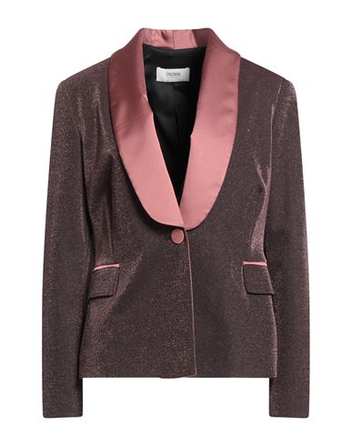 Fracomina Woman Blazer Antique Rose Size M Polyamide, Viscose, Polyester, Elastane In Brown
