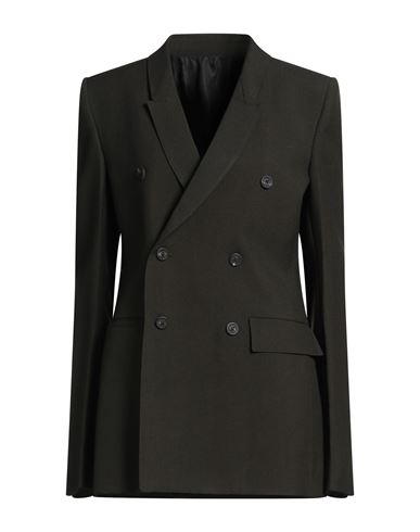Rick Owens Woman Blazer Dark Green Size 4 Virgin Wool