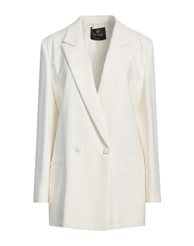 Cristinaeffe Woman Blazer Ivory Size 12 Polyester, Elastane