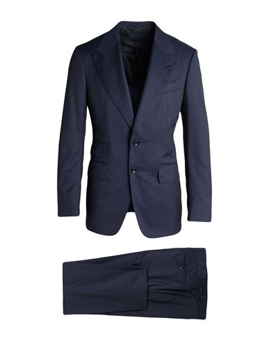 Tom Ford Man Suit Navy Size 48 Wool In Blue