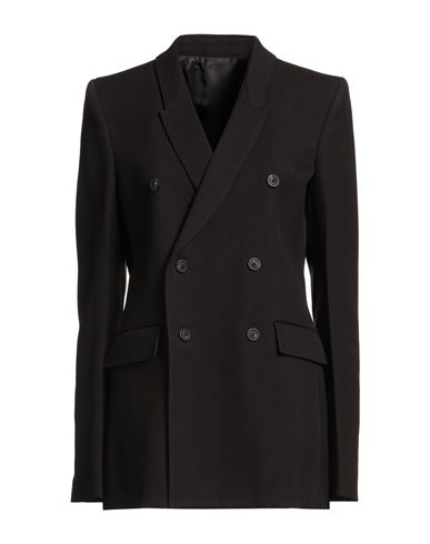 Rick Owens Woman Blazer Dark Brown Size 4 Wool