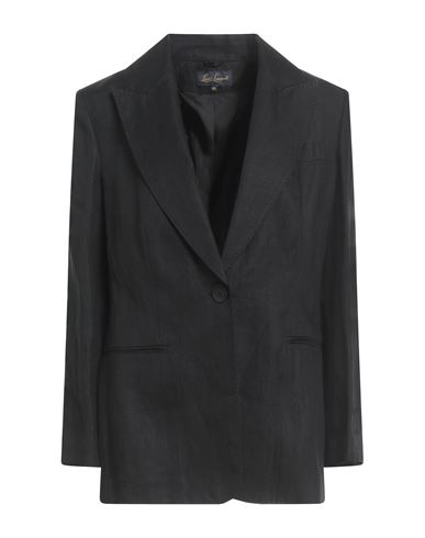 Luisa Spagnoli Woman Blazer Black Size 12 Linen