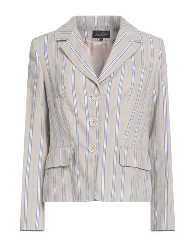 Luisa Spagnoli Woman Blazer Grey Size 10 Linen, Cotton, Viscose