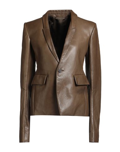 Rick Owens Woman Blazer Military Green Size 8 Lambskin