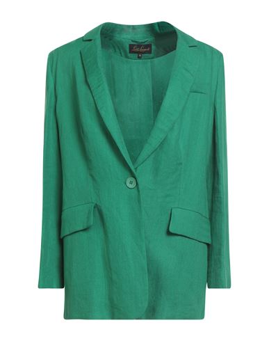 Luisa Spagnoli Woman Blazer Green Size M Linen