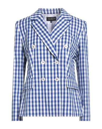 Luisa Spagnoli Woman Blazer Blue Size 12 Cotton, Polyester, Elastane In Blue