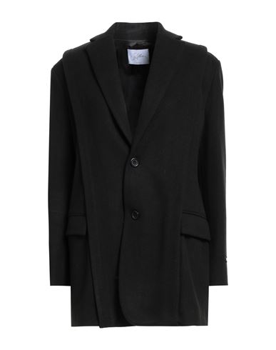 Soallure Woman Blazer Black Size 6 Polyester, Acrylic, Virgin Wool