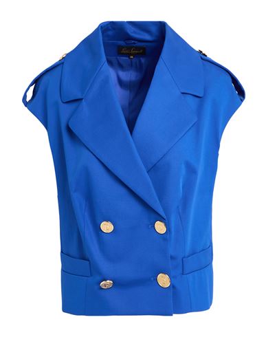 Luisa Spagnoli Woman Blazer Bright Blue Size 12 Cotton, Elastane