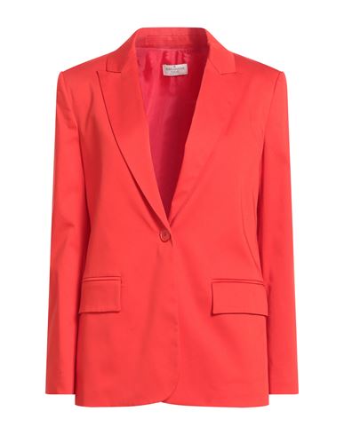 Rebel Queen By Liu •jo Woman Blazer Tomato Red Size 10 Cotton, Elastane