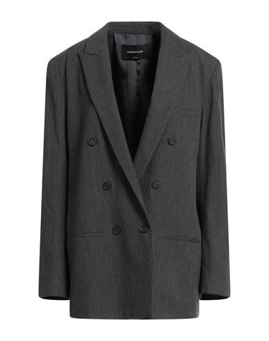 Fabiana Filippi Woman Blazer Grey Size 8 Virgin Wool In Black