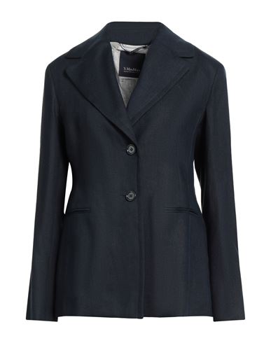 's Max Mara Woman Blazer Midnight Blue Size 10 Cotton, Polyamide
