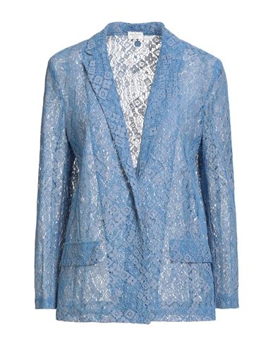 Rebel Queen By Liu •jo Woman Blazer Azure Size L Polyamide, Viscose, Cotton, Polyester