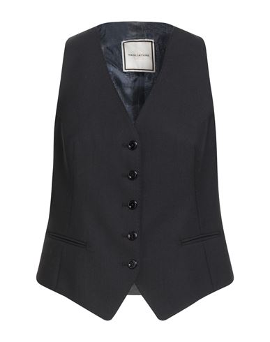 Tagliatore 02-05 Woman Tailored Vest Navy Size 8 Polyester, Virgin Wool, Elastane In Blue