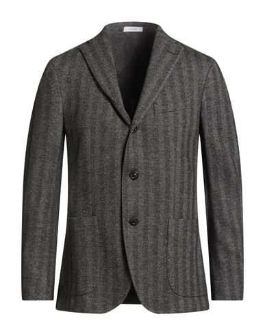 Boglioli Man Blazer Charcoal Size 42 Cotton, Virgin Wool In Black