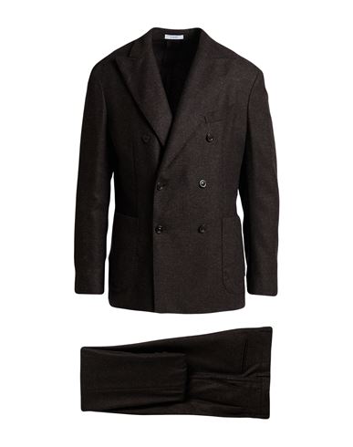 Boglioli Man Suit Dark Brown Size 44 Virgin Wool, Polyamide, Acrylic, Cashmere, Elastane In Burgundy