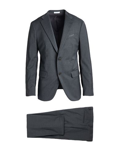 Boglioli Man Suit Charcoal Size 44 Virgin Wool, Elastane In Black