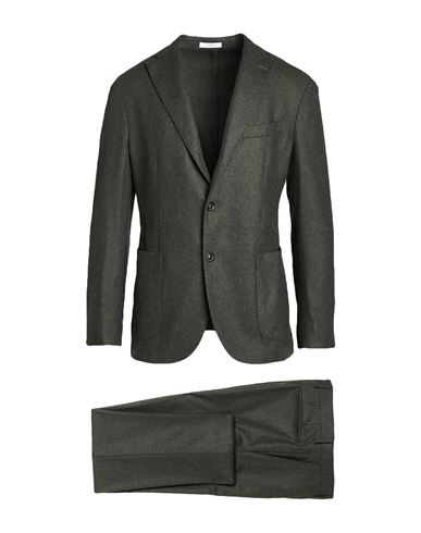 Boglioli Man Suit Dark Green Size 40 Virgin Wool, Polyamide, Acrylic, Cashmere, Elastane In Gray