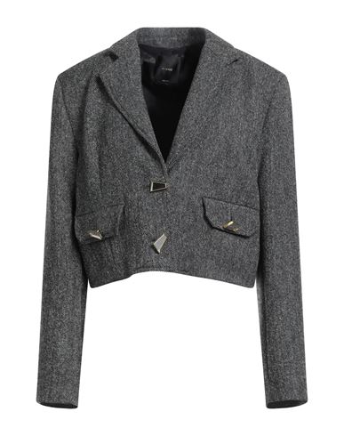 Pinko Woman Blazer Charcoal Size 10 Wool, Polyester, Nylon, Elastane In Gray