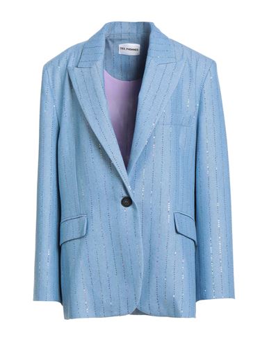 Des_phemmes Woman Blazer Blue Size 6 Wool, Polyester, Polyamide, Viscose In Blue
