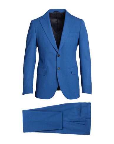 Tombolini Man Suit Slate Blue Size 46 Wool In Blue