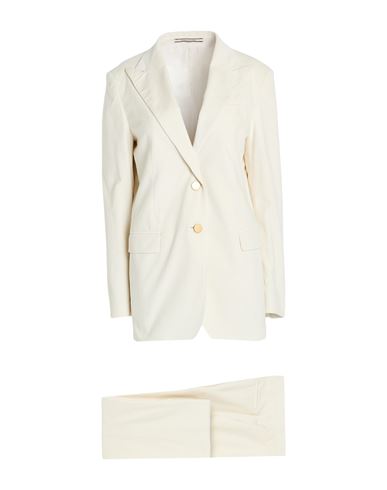 Tagliatore 02-05 Woman Suit Cream Size 8 Cotton, Elastane In White