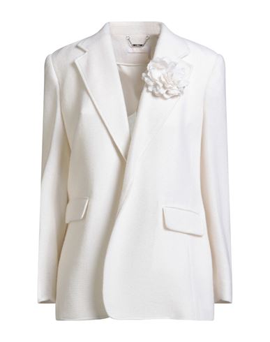 Chloé Woman Blazer White Size 10 Virgin Wool, Cashmere In Neutral