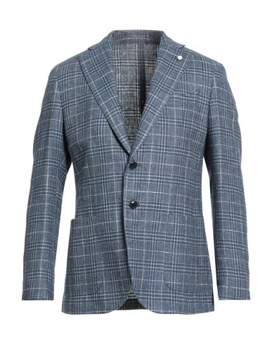Luigi Bianchi Mantova Man Blazer Blue Size 40 Wool, Linen, Silk In Blue