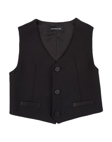 Monnalisa Toddler Boy Tailored Vest Black Size 6 Polyester, Viscose In Black
